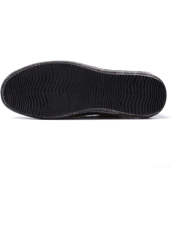 VILOCY Men\'s Black Rubber Canvas Slip On Loafers Drop Vintage Flat Casual Shoes main image 5